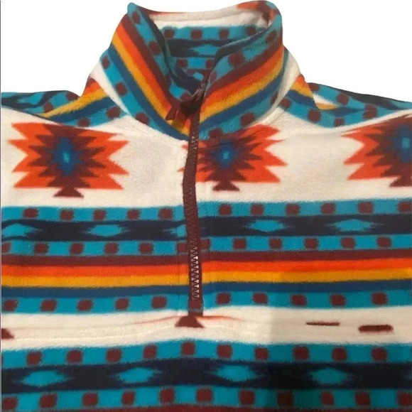 Wonder nation fleece quarter zip with front pouch size 10/12 Southwestern print - Picture 3 of 5